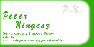 peter mingesz business card